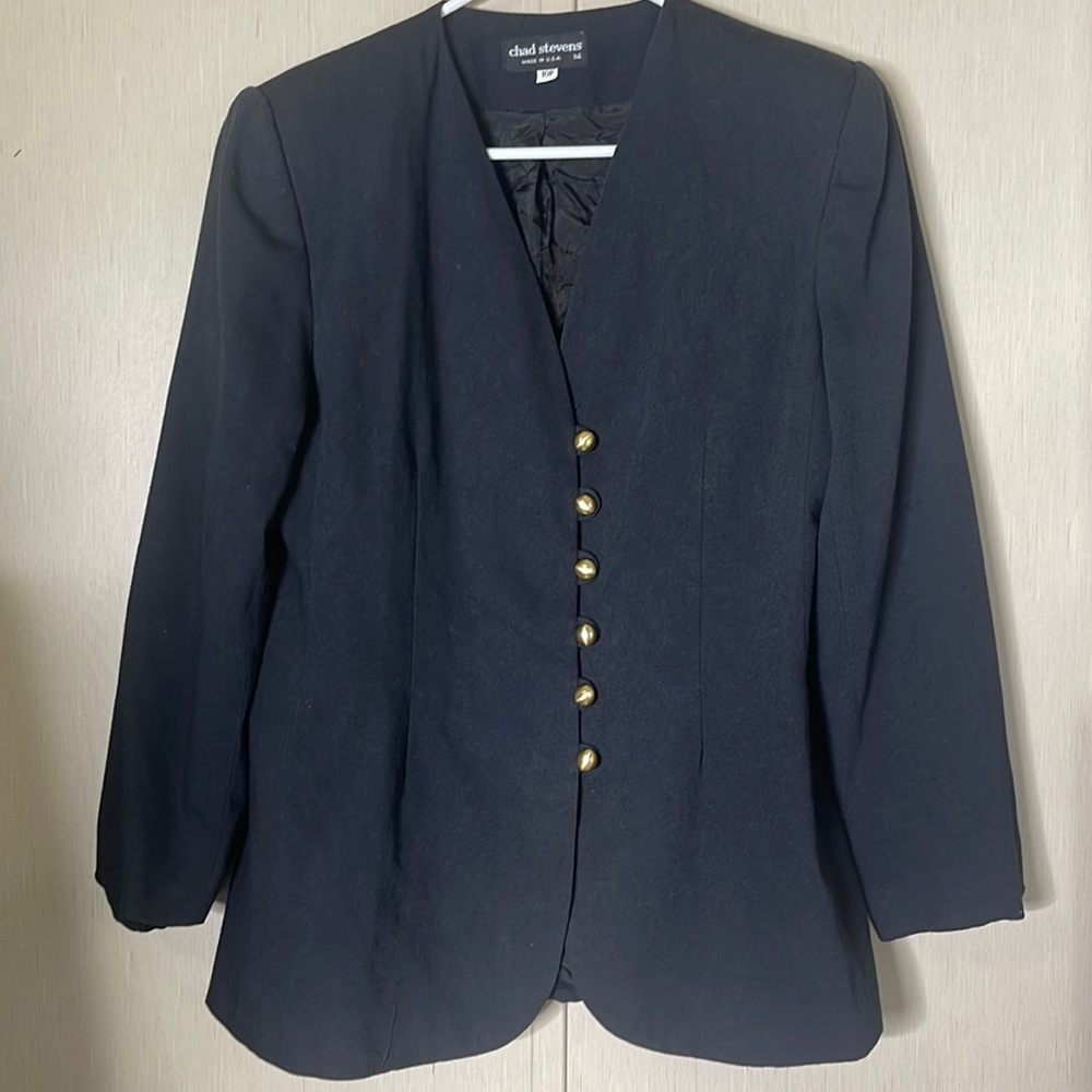 🟢 Chad stevens 10p gold button clasps jacket blazer